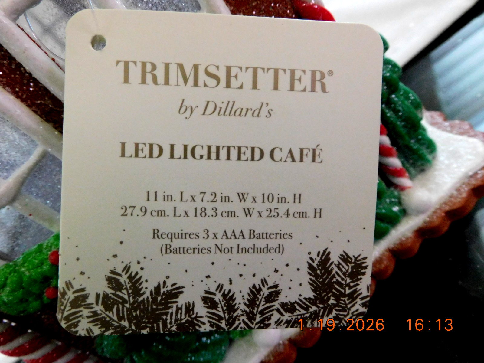 New 2025 Trimsetter Gingerbread House Light Up LED "Goodies Cafe" 10"T x 11"L