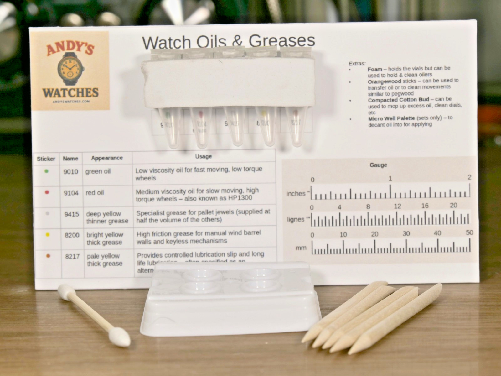 Moebius Watch Oils: 9010, 9104, 9415, 8200, 8217: 0.1-0.5ml (optional oilers)