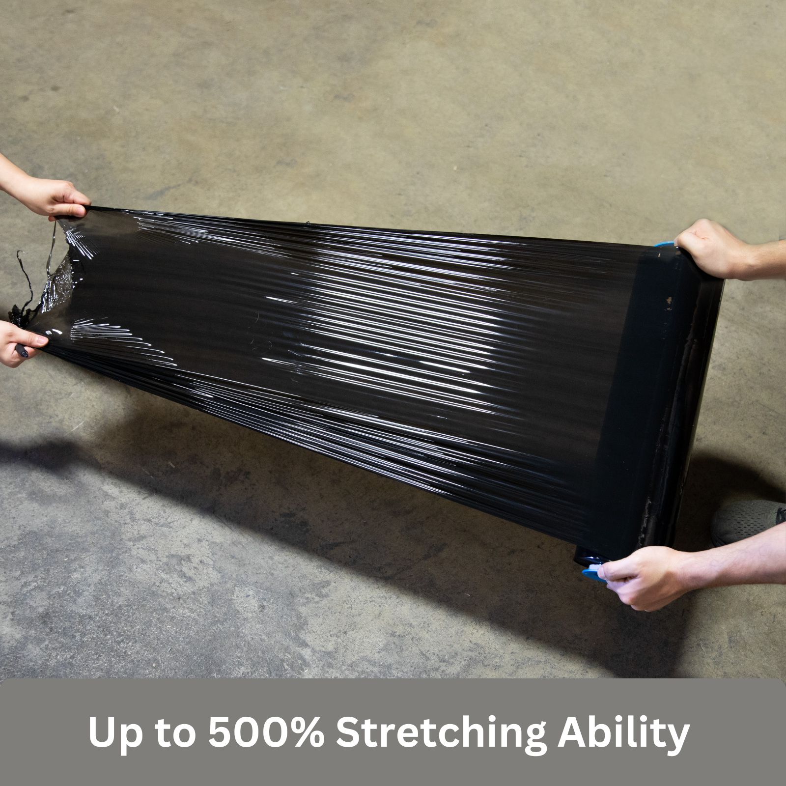 18" x 1500' 60 Gauge 4 Rolls Pallet Wrap Stretch Film Hand Shrink Wrap Black NEW