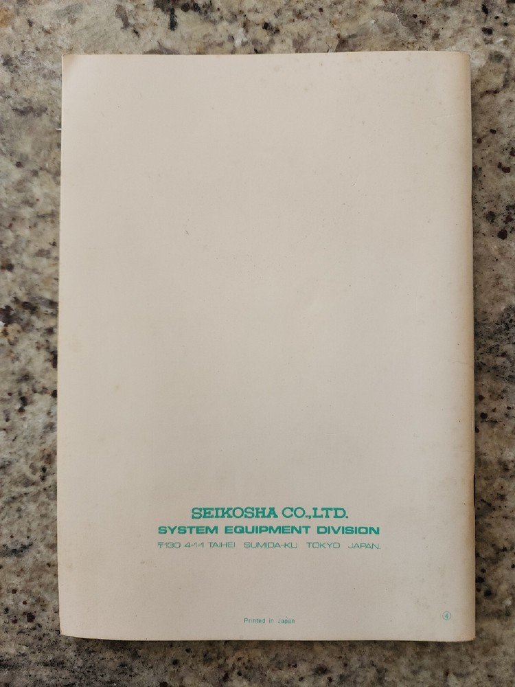 Seikosha Graphic Printer GP-100A Owner's Manual