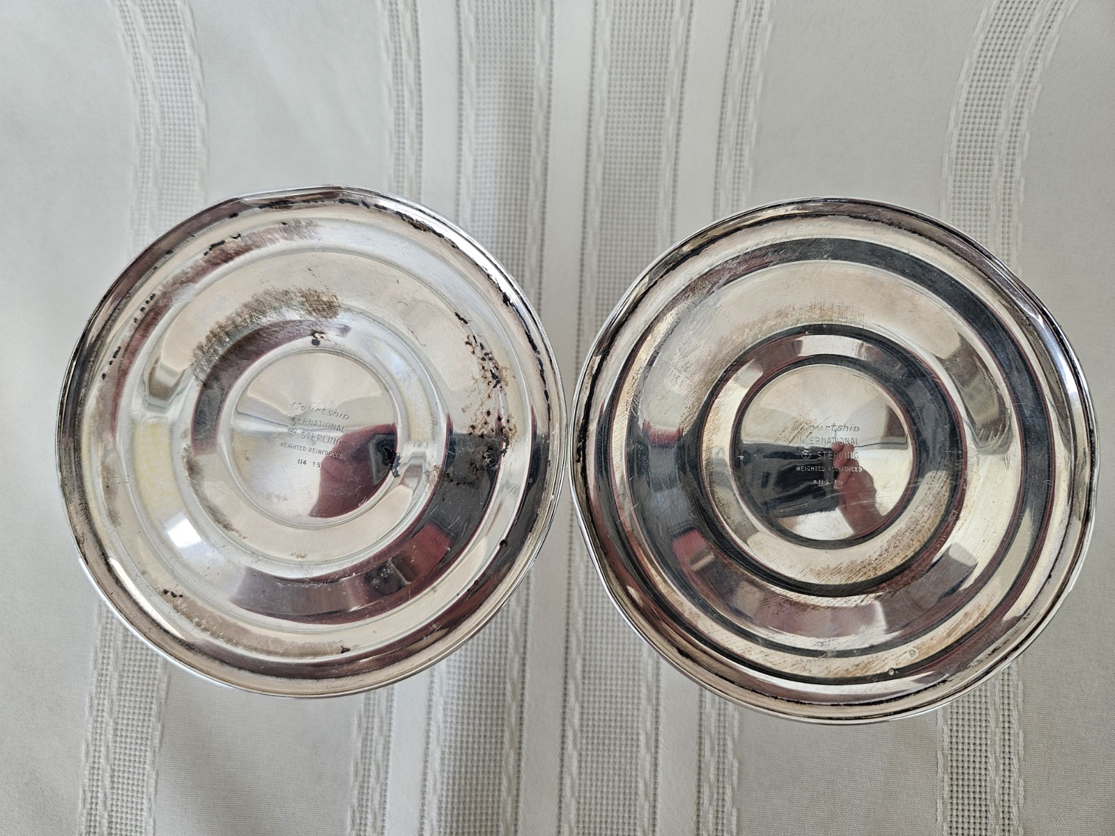 Pair of Mid-Century Courtship International Sterling 3" Candleholders