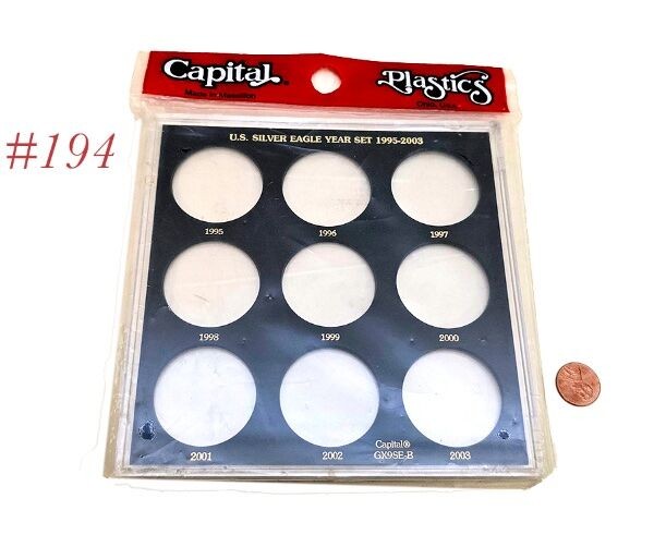 coin display holder CAPITAL PLASTICS AMERICAN SILVER EAGLES 1995-2003