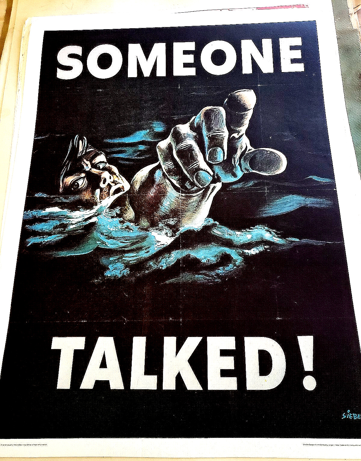 UNITED STATES WAR POSTER "SOMEONE TALKED"