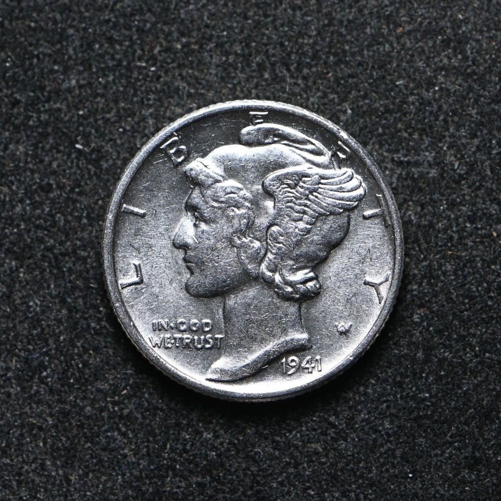 1941 Mercury Silver Dime AU+ (bb18383)