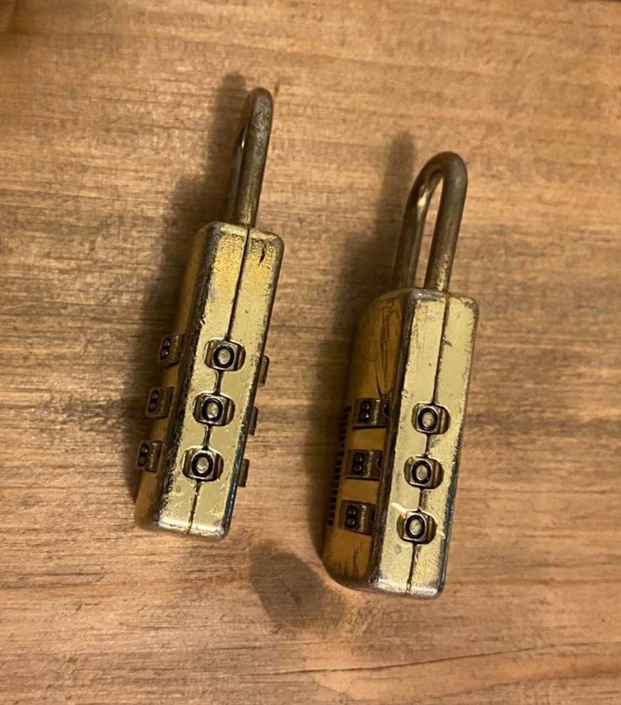 2x Hartmann Combination Luggage Locks – Brass-Colored