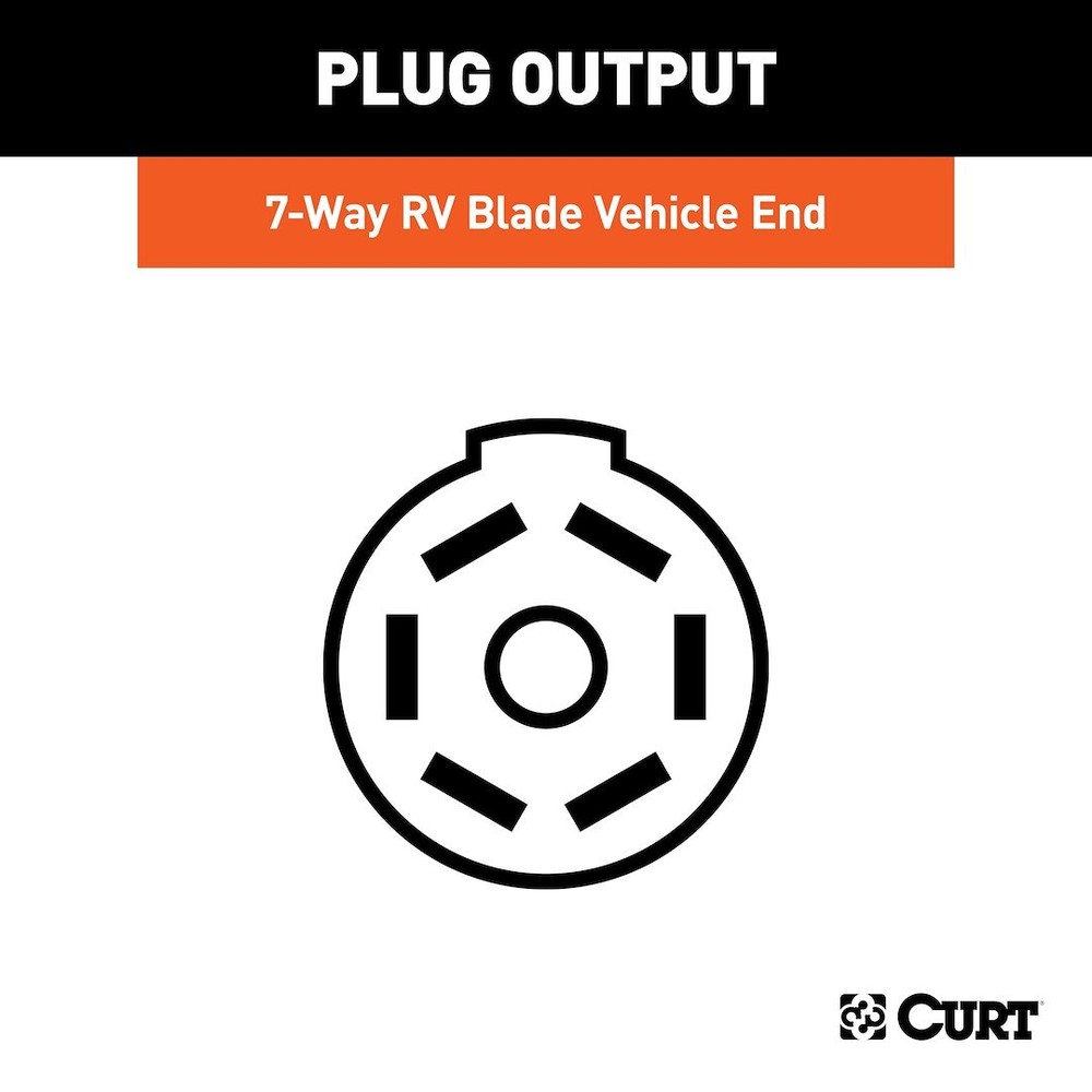 CURT 56357 Trailer End 7 Blade Trailer Wiring Connector