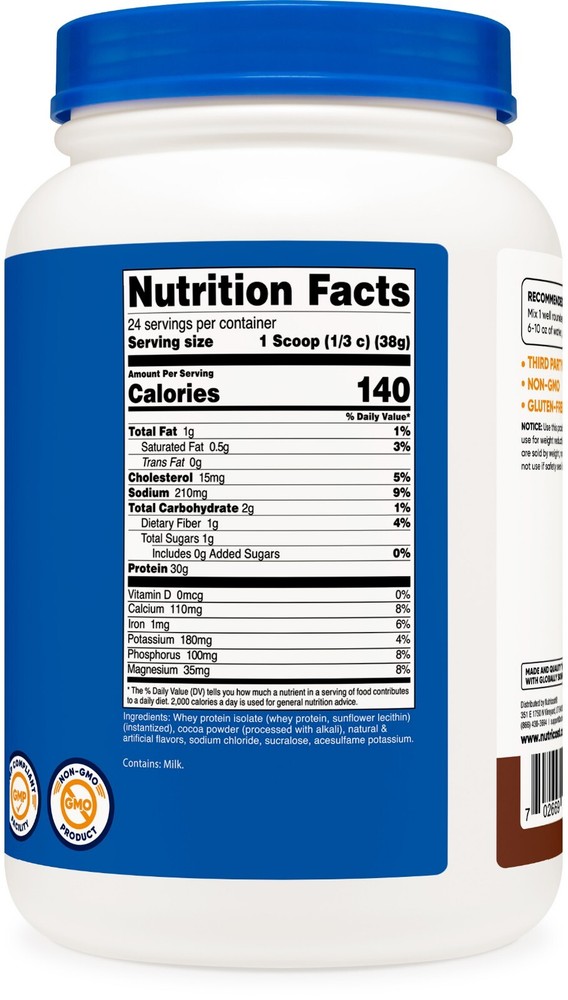 Nutricost Whey Protein Isolate (Chocolate) 2LBS