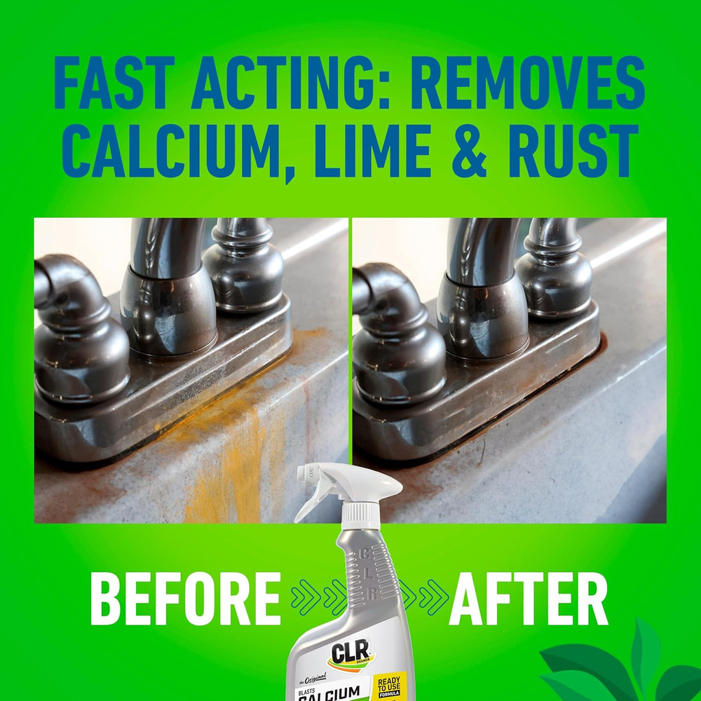 CLR Brands® Calcium, Lime & Rust Remover, Blasts Calcium, Dissolves Lime Deposit