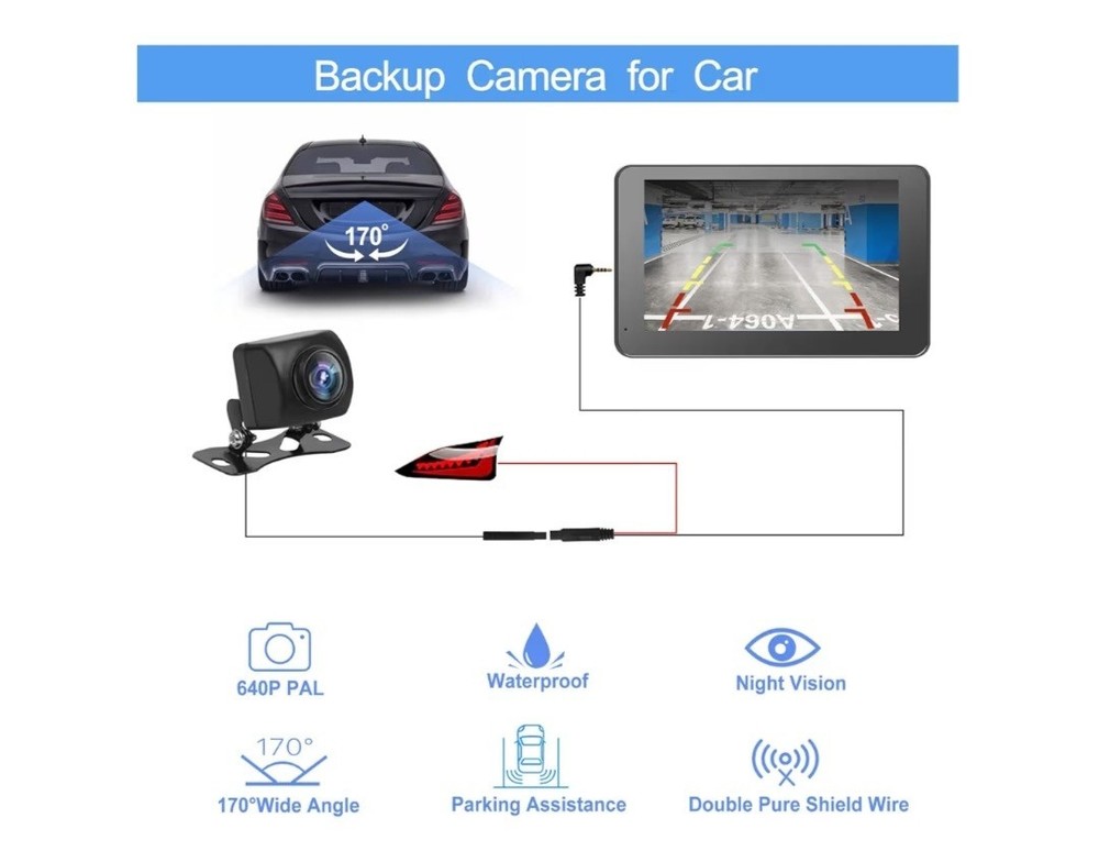 7" HD Wireless CarPlay Screen with Bluetooth Navigation & Backup Camera