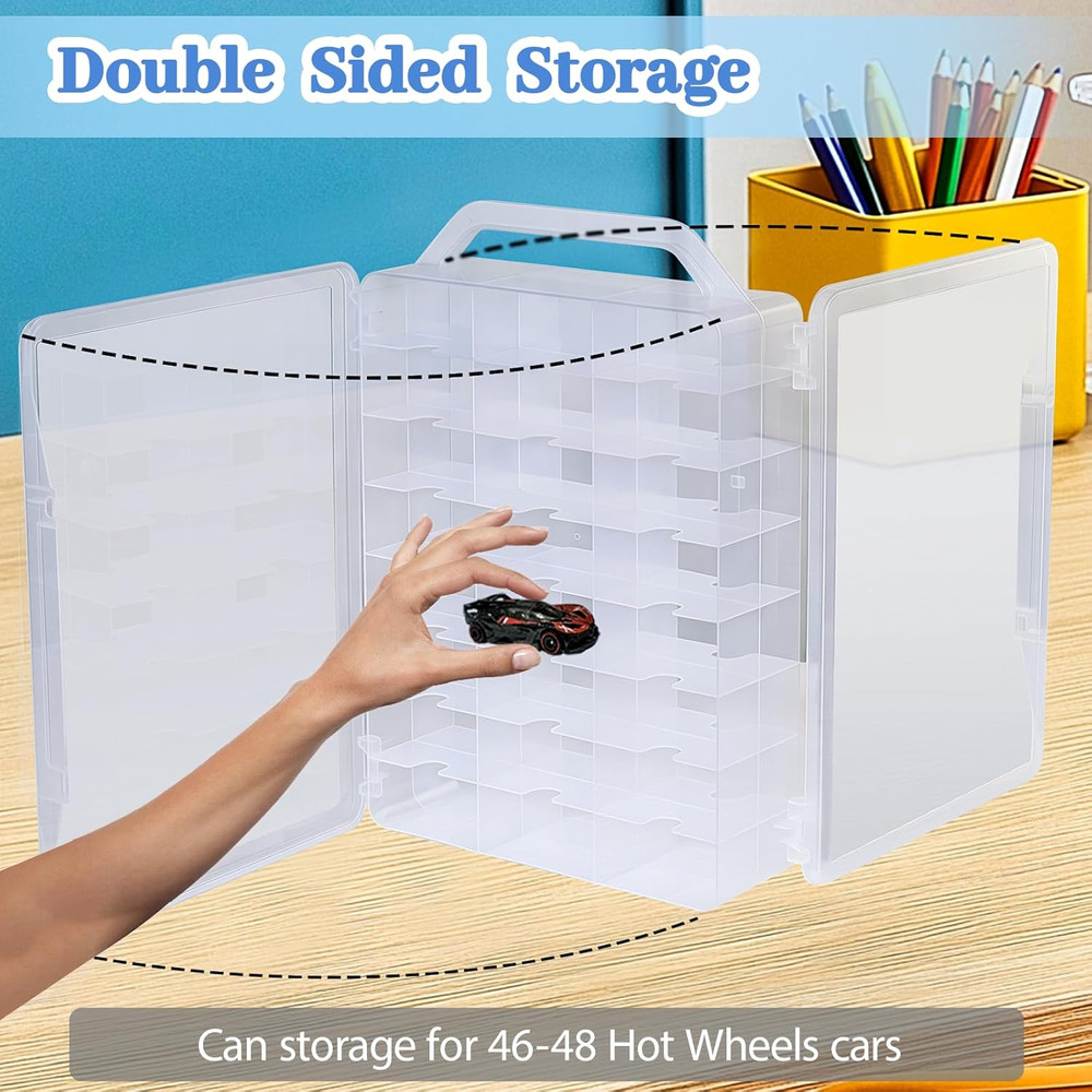 Double Sided Storage Case for Hot Wheels Storage with Carrying Handle...