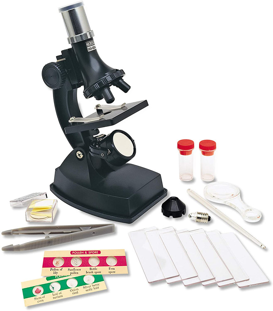 21 PC Beginner Microscope Science Kit For Kids Starter Compound STEM Portable