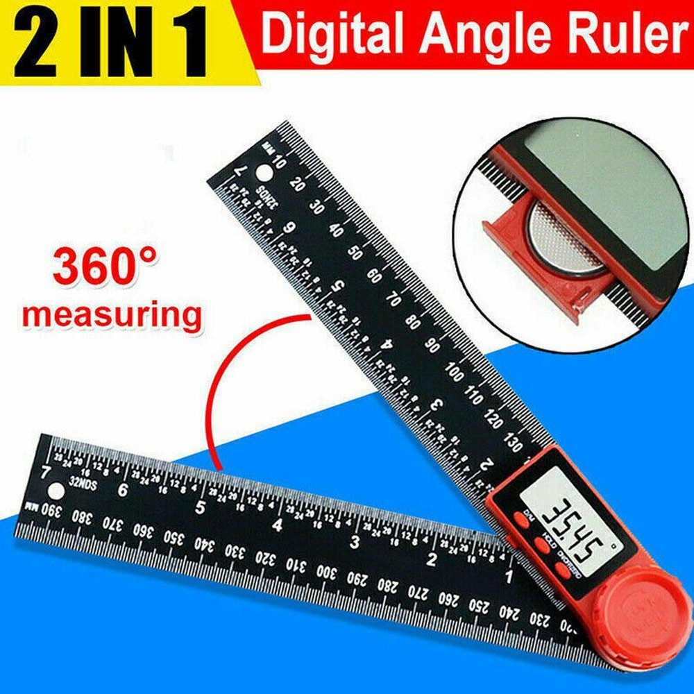 8In/200mm 2In1 Digital Angle Finder Meter Protractor Ruler Measurement Tool