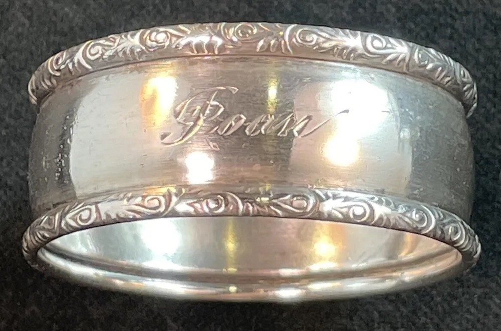 Birks Sterling Silver Napkin Ring Name Engraved “Joan”