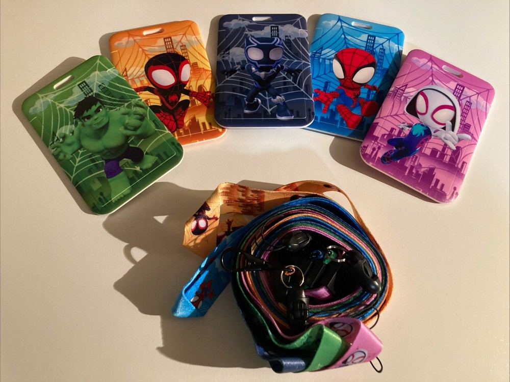 5 Different Marvel Hulk Spider-Man  && Lanyards Lot New