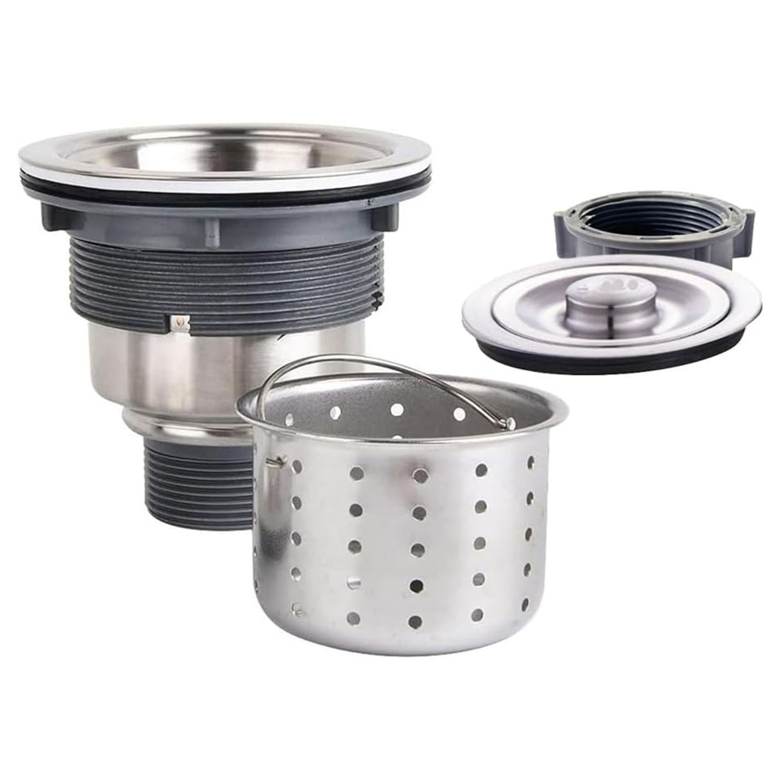 Stainless Steel Kitchen Sink Strainer with Removable Deep Basket & Sealing Lid –