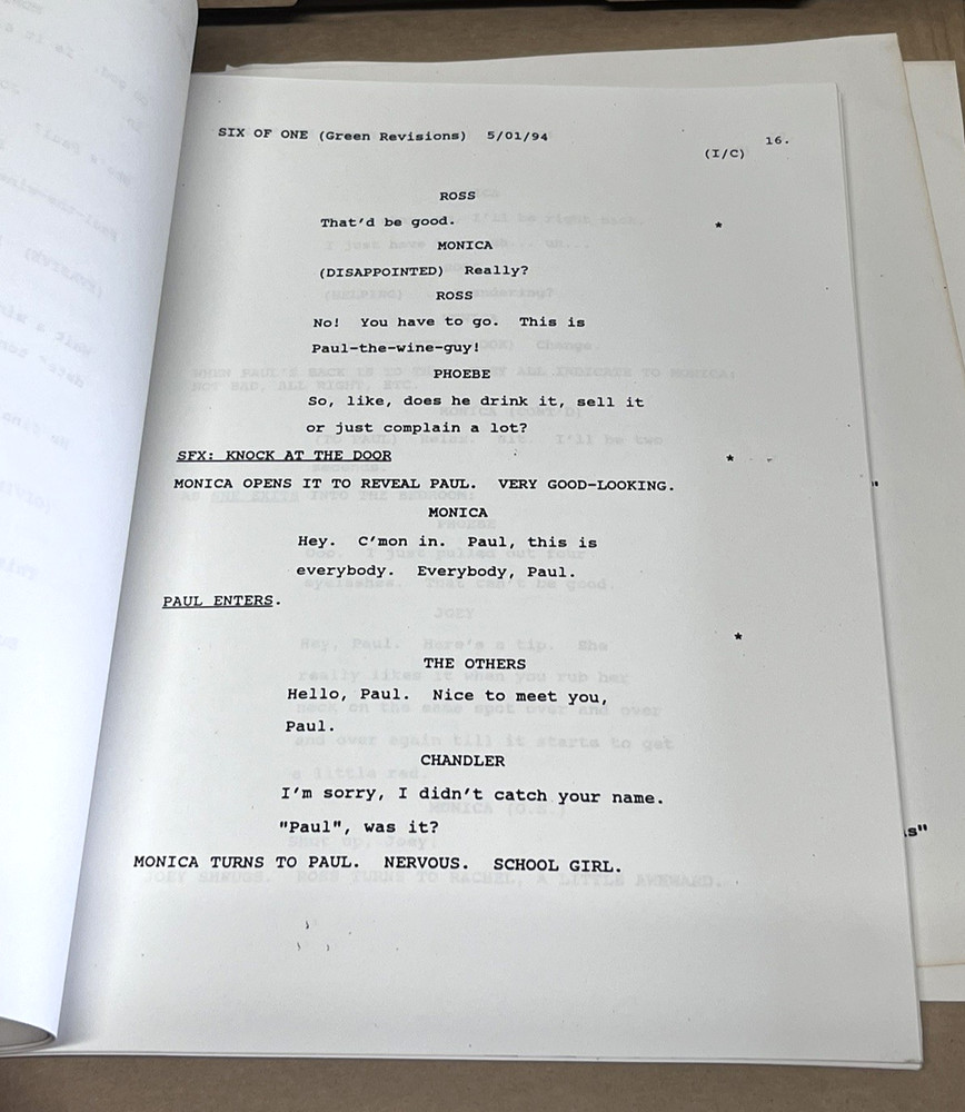 1994 Friends TV Sitcom Pilot Episode Original Script & Schedule Kauffman Crane
