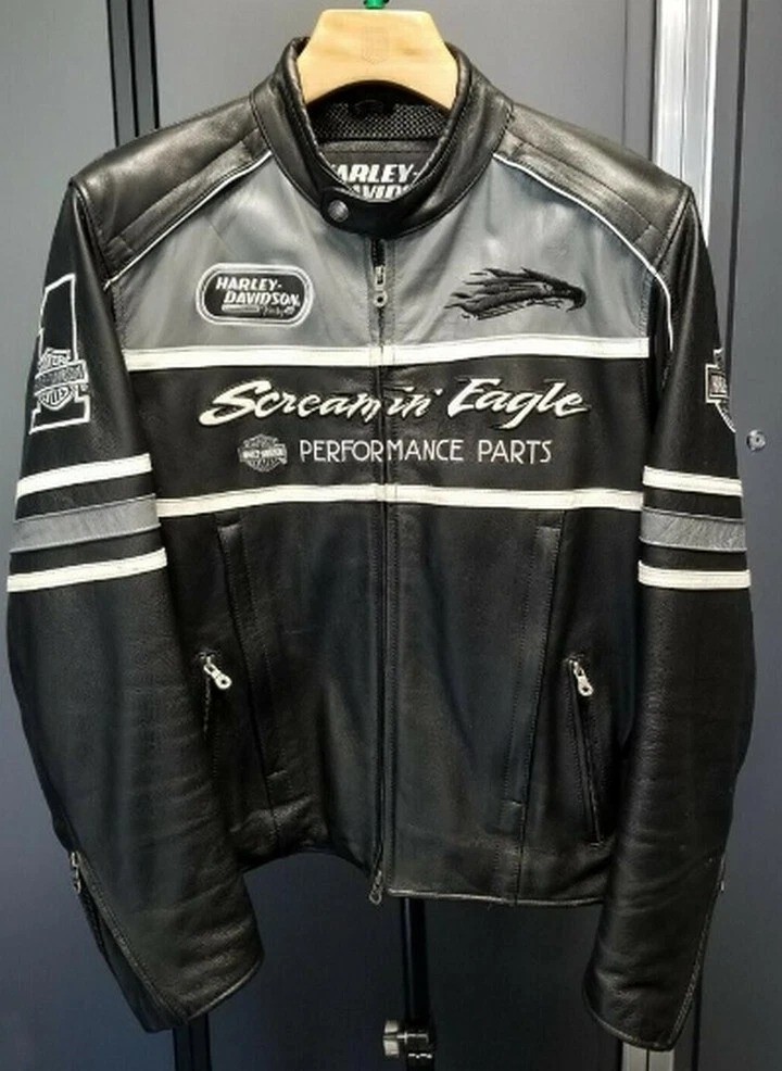 Men's Harley Davidson Screaming Eagle Thunder Valley Motorcycle Leather Jacket