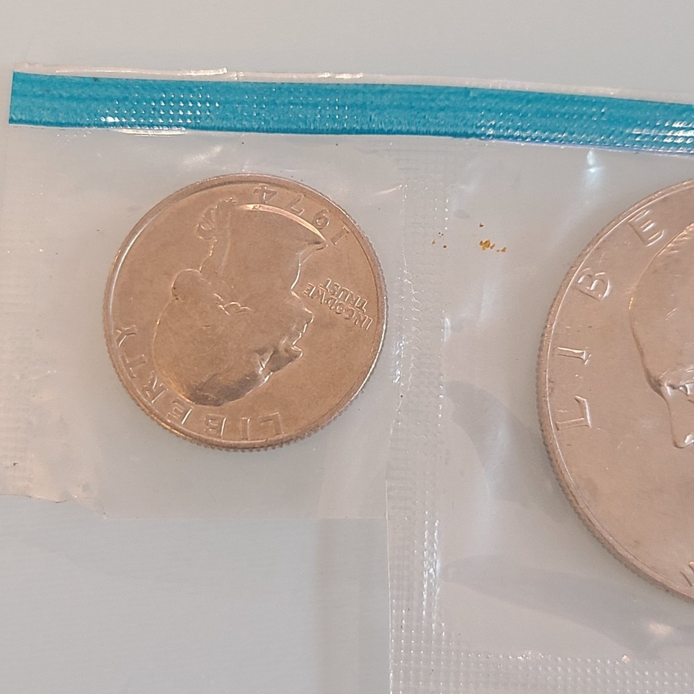 1974 U.S. Mint Uncirculated Coin Set, often called a "mint set."