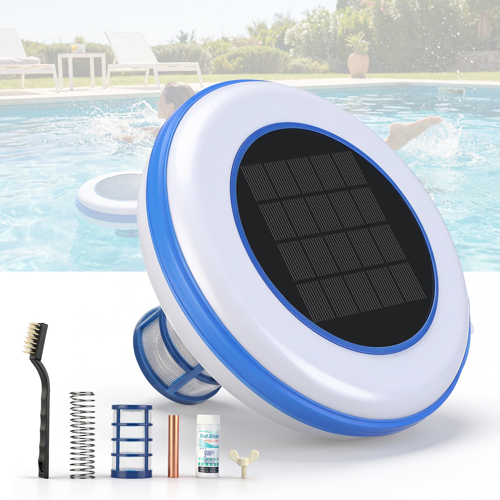 Solar Pool Ionizer Chlorine-Free Water Purifier Up to 45,000 Gal Pool Cleaner