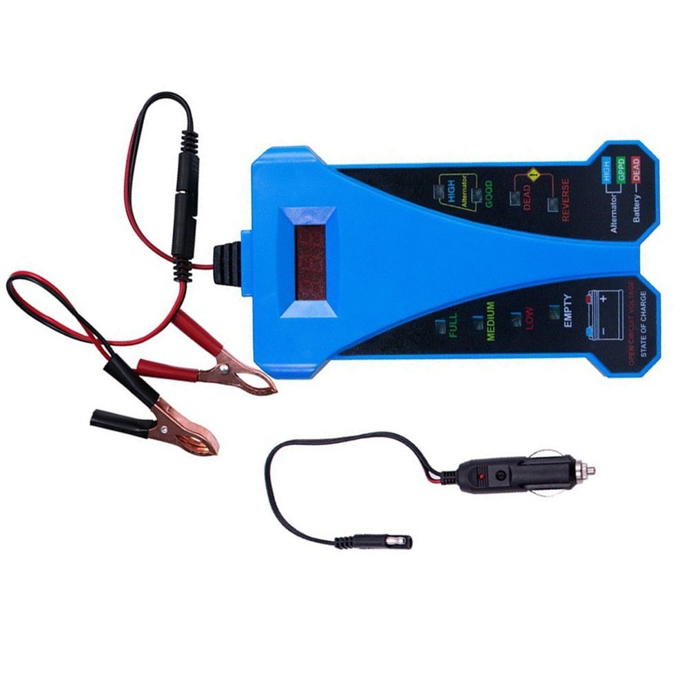 Digital Car Battery Tester 12V Load Tester with Voltmeter and Alternator Status