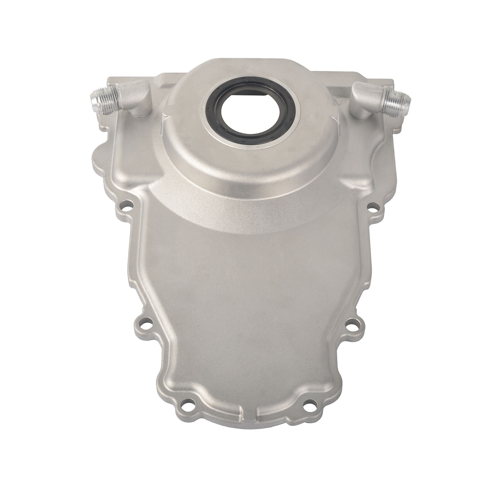 Timing Cover w/ 10AN Turbo Oil Drain Fitting For LS Gen 3 4.8L 5.3L 5.7L 6.0L