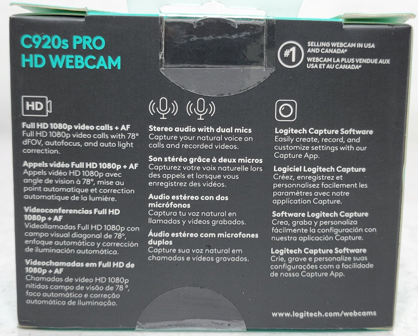 BRAND NEW LOGITECH C920s PRO HD WEBCAM FULL HD 1080p W/Privacy Shutter