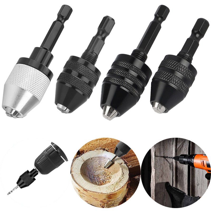 1 Pcs Hex Shank Quick Change Keyless Chuck Adapter Drill Bit Driver Converter