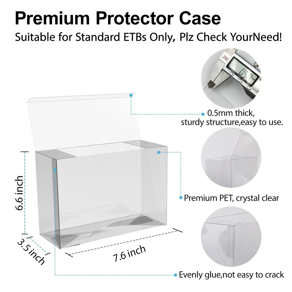 12 Pack ETB Protector Case Compatible with PKMN Elite Trainer Box Protector C...