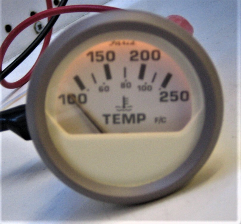 Faria GP9148A *QTY 2* NEW 2" White 100-250°F Temperature Gauge + Bracket & Bulb