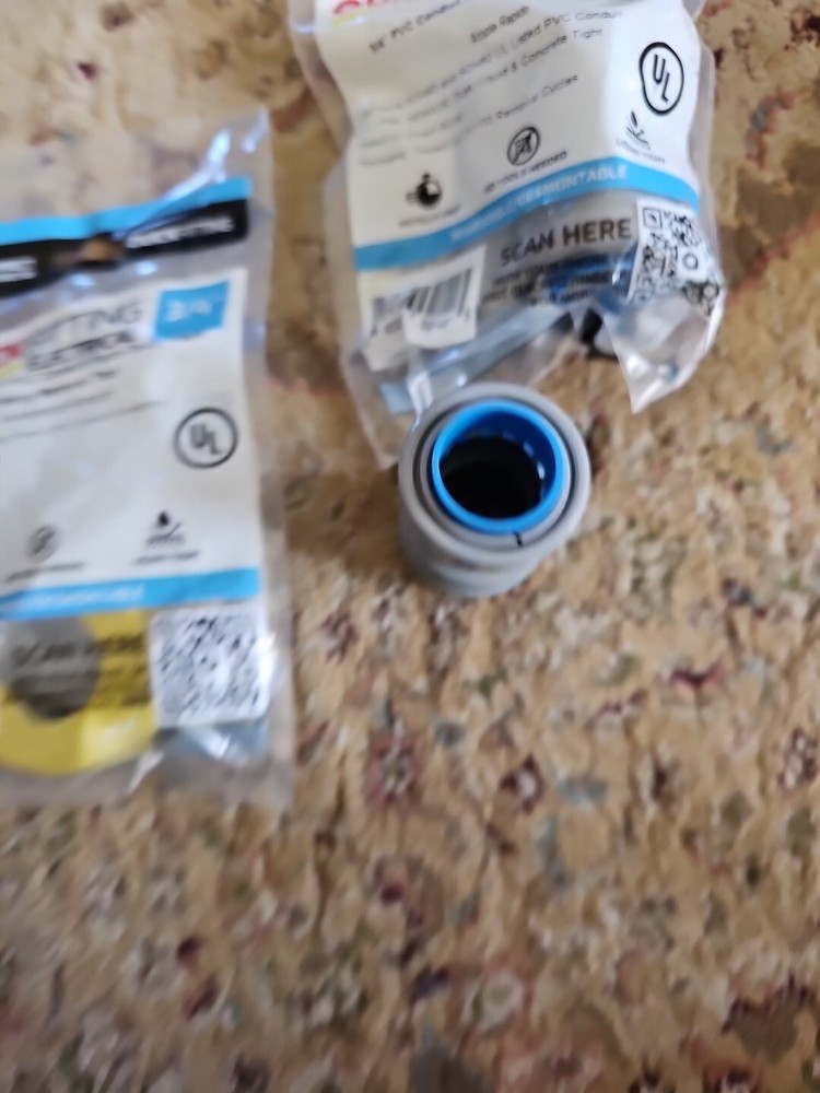 QuickFitting New 3/4 inch Conduit Coupling Push 9 Pack + Removal Tool Gray