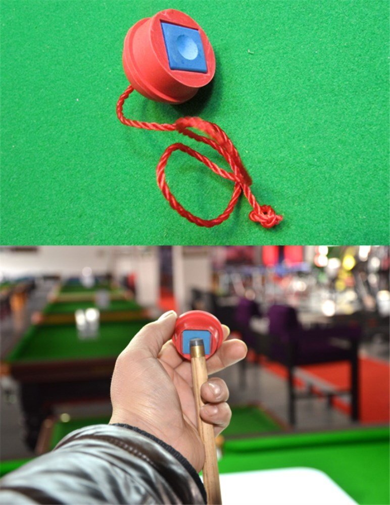 3pcs Mix Color Rubber Pool Table Billiard Cue Chalk Holders with String