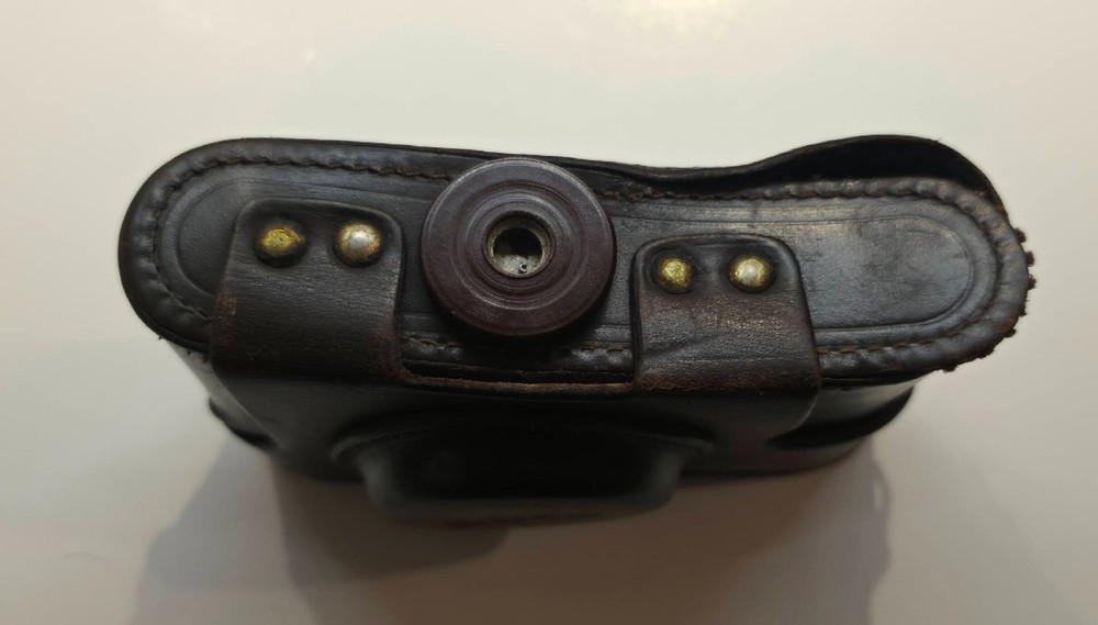 VINTAGE SOVIET / RUSSIAN LEATHER TWO PIECE CAMERA CASE