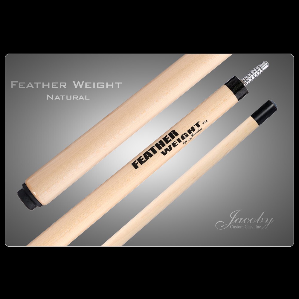 NEW IMPROVED VERSION, Jacoby Feather Weight Break Cue, FREE HARD CASE (Natural)