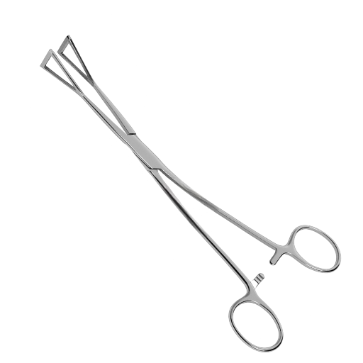 Lovelace Lung Grasping Forceps, 8", Angled Shanks, Triangular Jaws, 25mm Wide