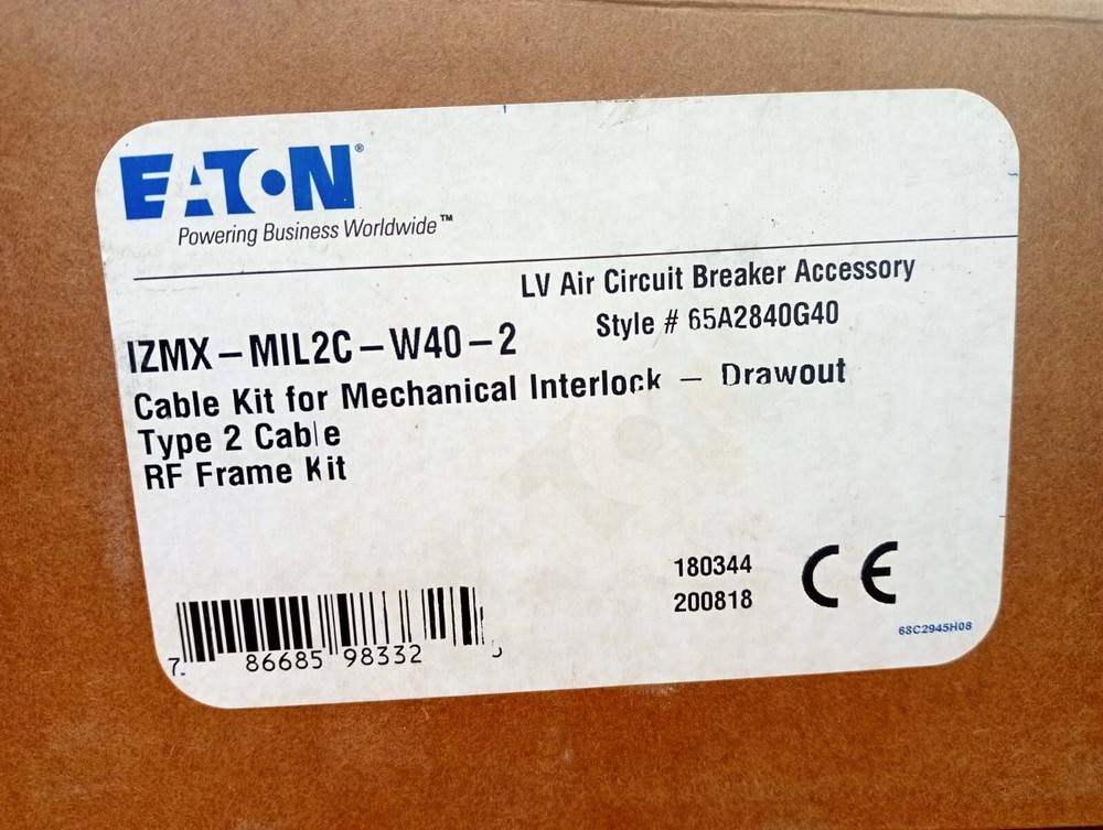 EATON IZMX-MIL2C-W40-2 Cable Kit for Mechanical interlock Type 2 Cable RF Frame