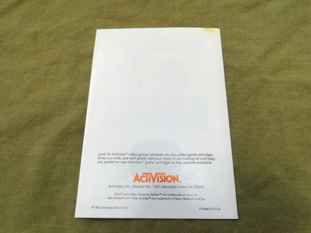 Vintage 1982 Atari: Megamania Manual