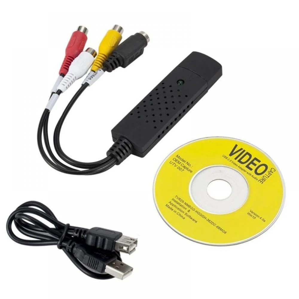 USB 2.0 VHS to Digital Converter - Easy Capture for Windows & Mac Users