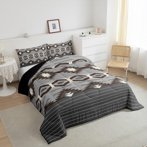 Boho Comforter Set Size Southwestern Geometric Comforter Set Queen Grey