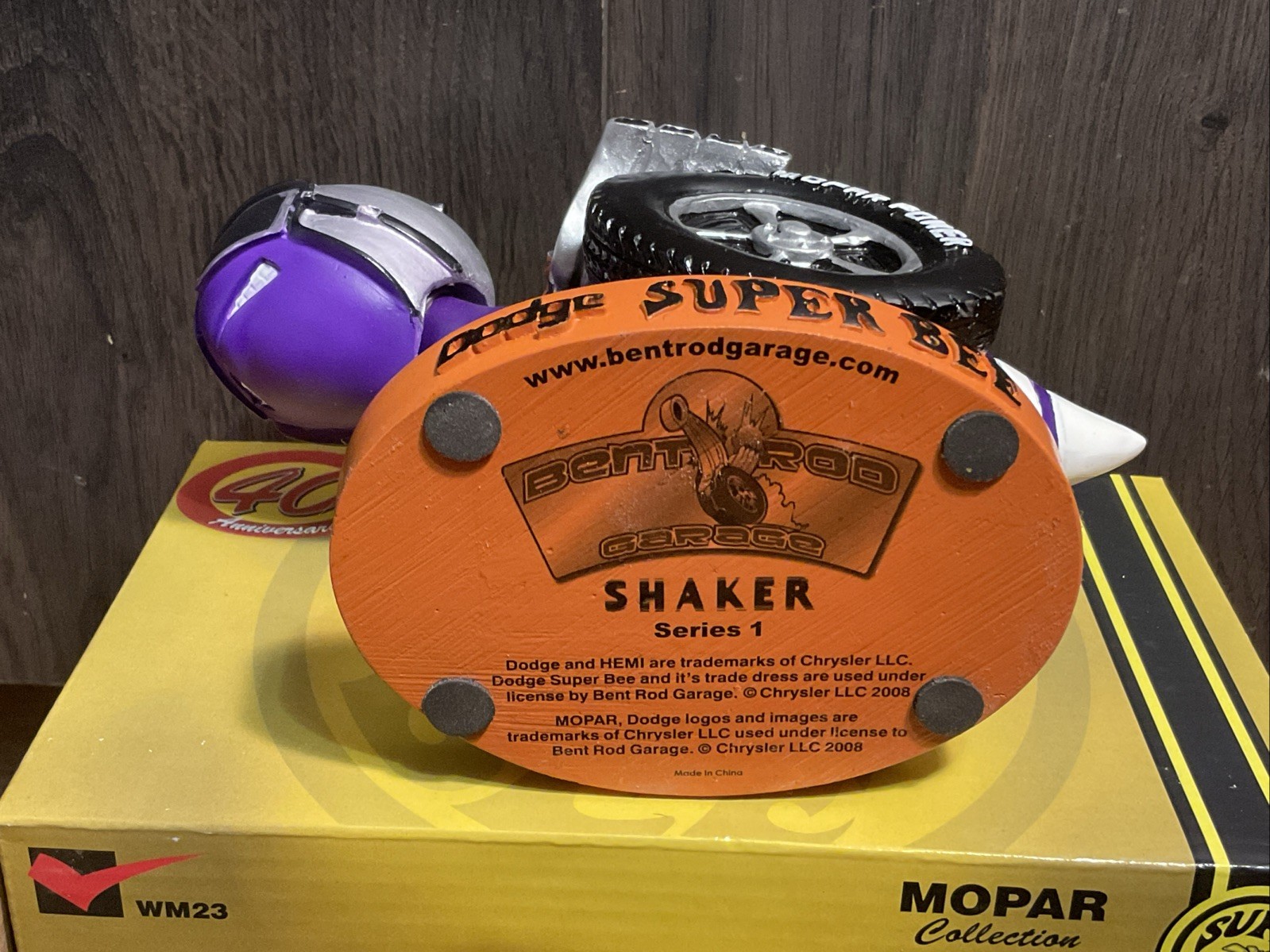 New Dodge Super Bee Bobblehead Purple Plum Bent Rod Garage Shaker Mopar