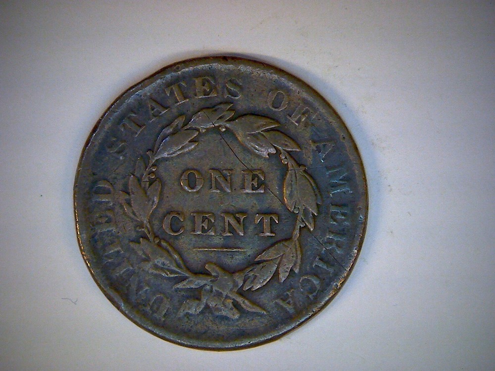 1833 U.S. LARGE CENT, LARGE LETTERS, CORONET CENT,