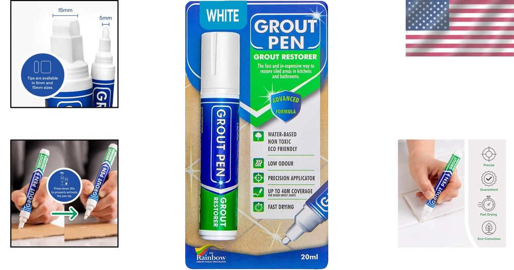 Revive Grout with Our White Tile Paint Marker - 20mL Waterproof Solution