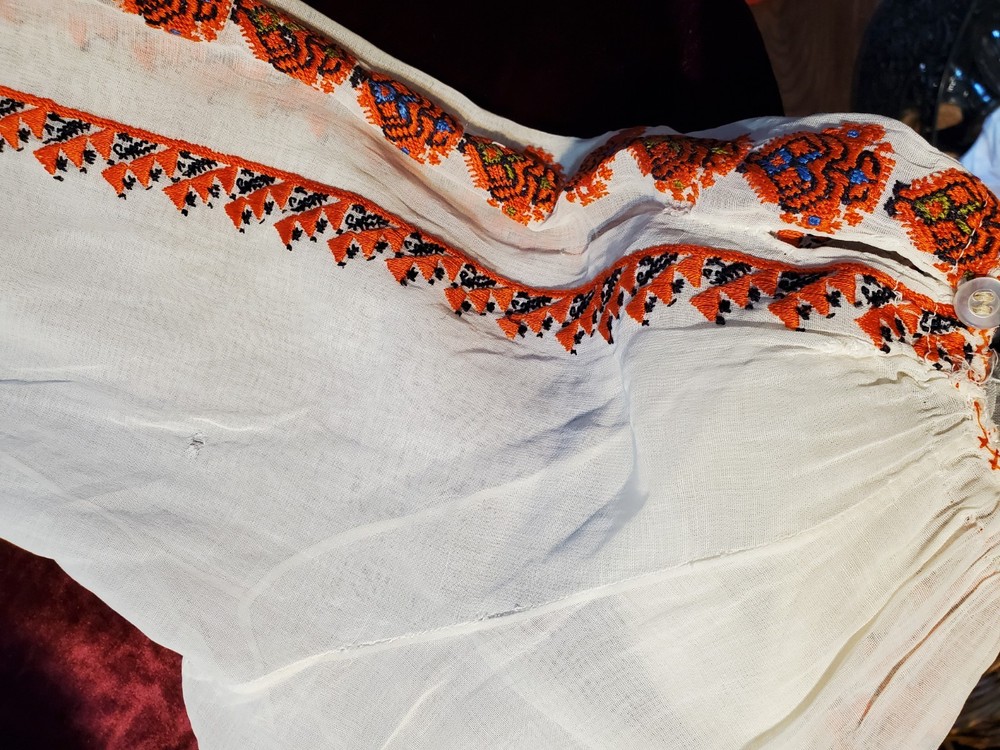 Exquisite Antique Romanian Silk Blouse