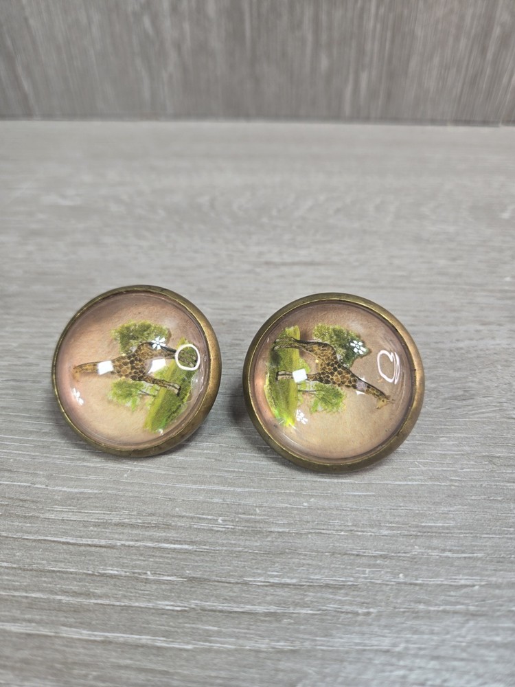Antique Horse bridle rosettes / buttons ---- giraffe