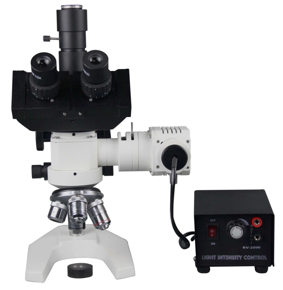 Industrial (Horseshoe Base) Metallurgy Reflected Light Microscope + 5MP Camera