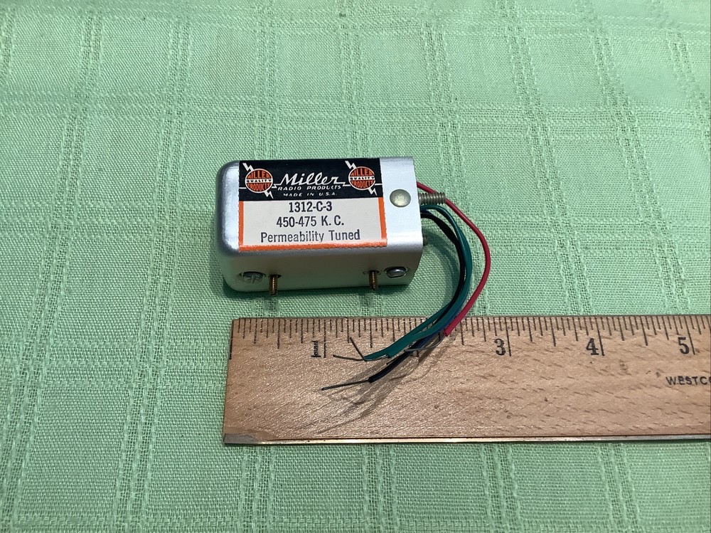 Miller 1312-C3 Midget Permeability Tuned Full Wave 455kHz Transformer
