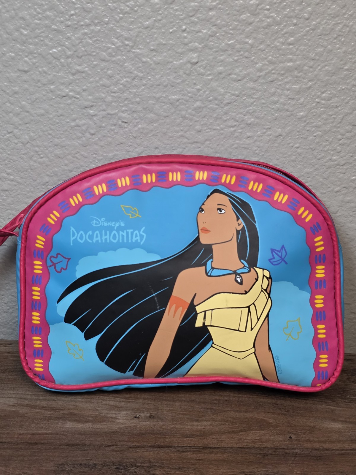 Vtg 90s DISNEY Pocahontas Kids Purse Bag Princess Vinyl By Pyramid Toy Costume