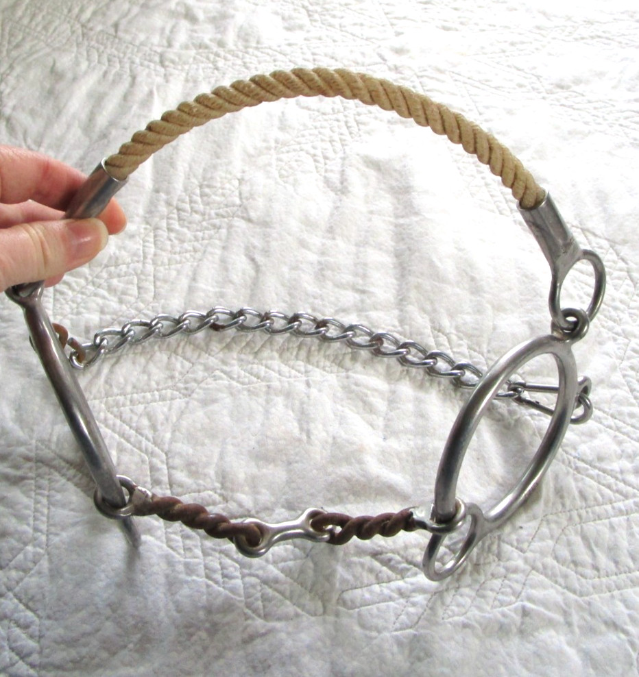 5" REINSMAN 903 RING COMBINATION ROPE NOSE HACKAMORE DOG BONE STAGE E
