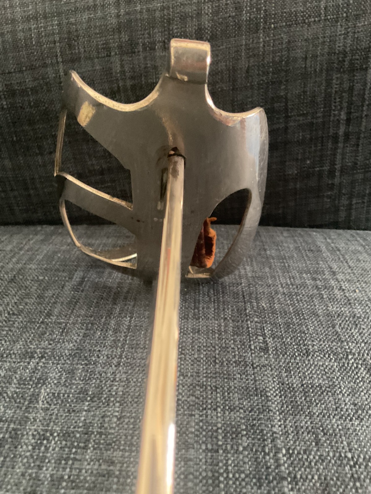 Rare dedication engraved and blued blade German Empire train basket hilt saber