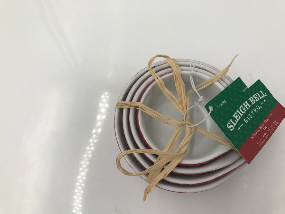 Sleigh Bell Ceramic Speckle Measuring Cup Set AA01B54016