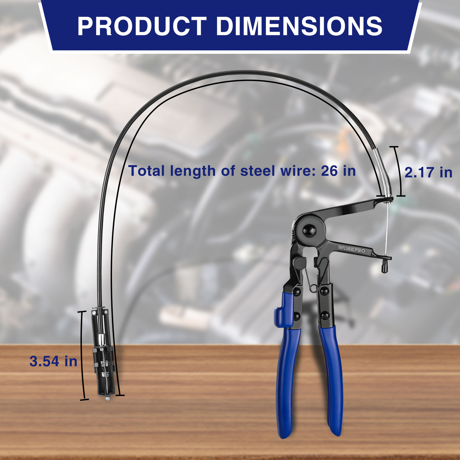 WORKPRO Flexible Hose Clamp Pliers, 27” Hose Clamp Automotive Clamp Removal Tool